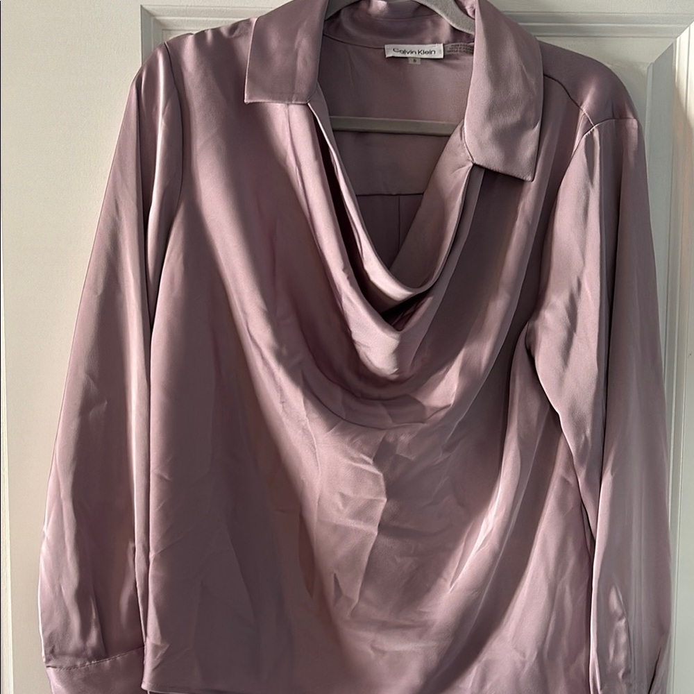 NWOT Calvin Klein Purple Draped Blouse